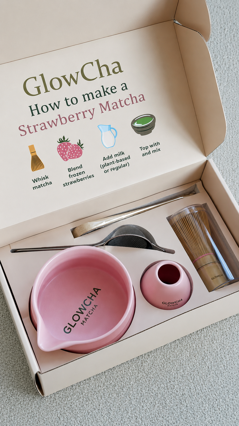 GlowCha Matcha Starter Kit – Rosé Edition